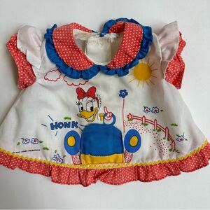 Vintage Disney Catton Brothers Daisy Duck Squeak Honk Infant Dress